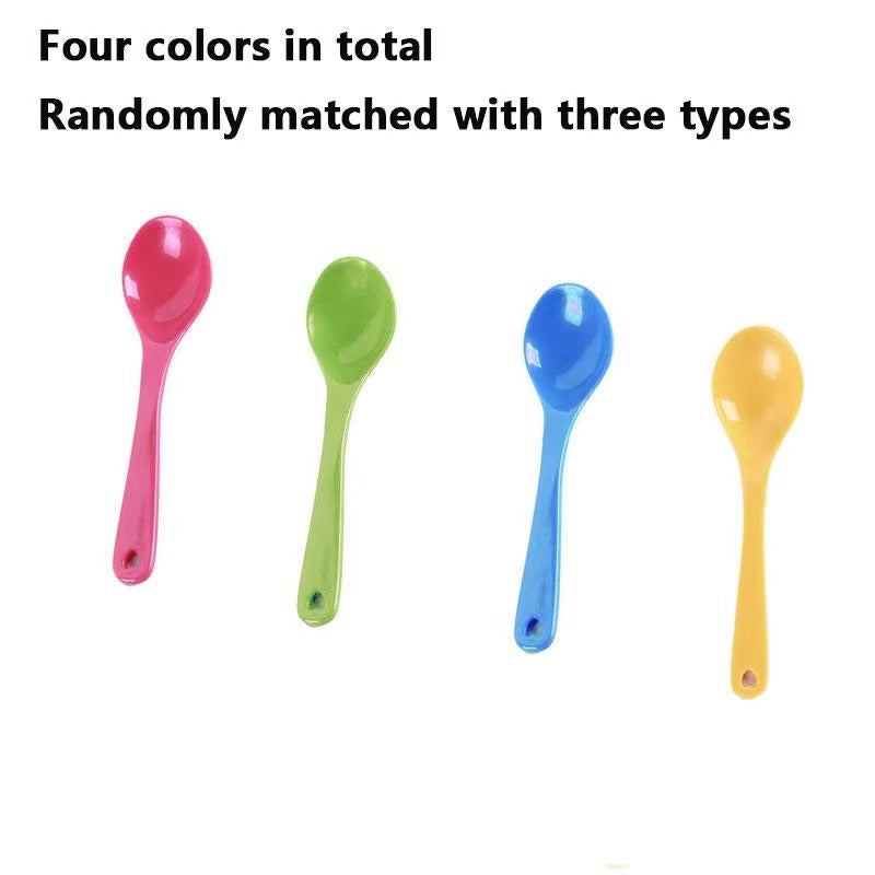 12pcs/Set Round Soup Spoon Tableware Randomly Colored Soup Rice scoop Multi-purpose Restaurant Household Kitchenware Supplies