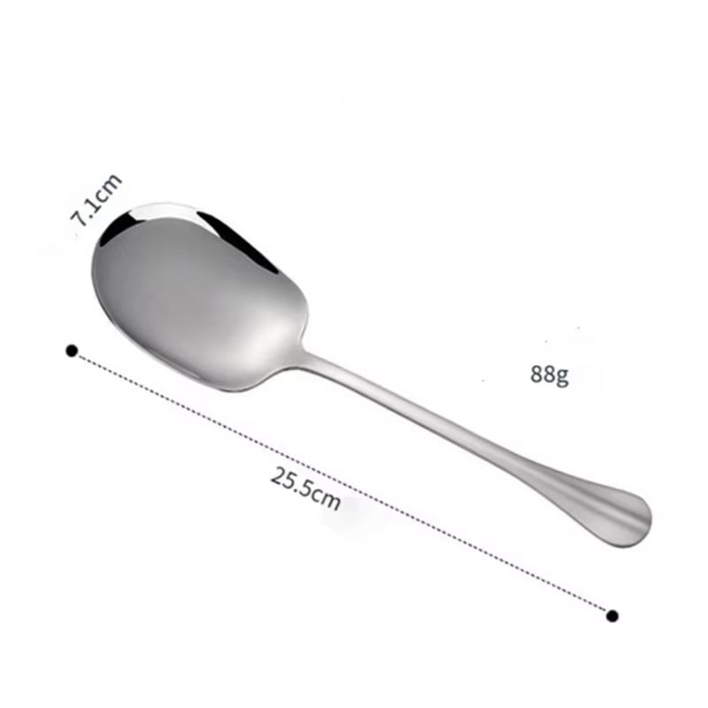 Stainless Steel Large Stainless Steel Rice Spoon Ergonomic Metal Serving Spoon Kitchen Flatware Salad Serving Utensils For Pasta