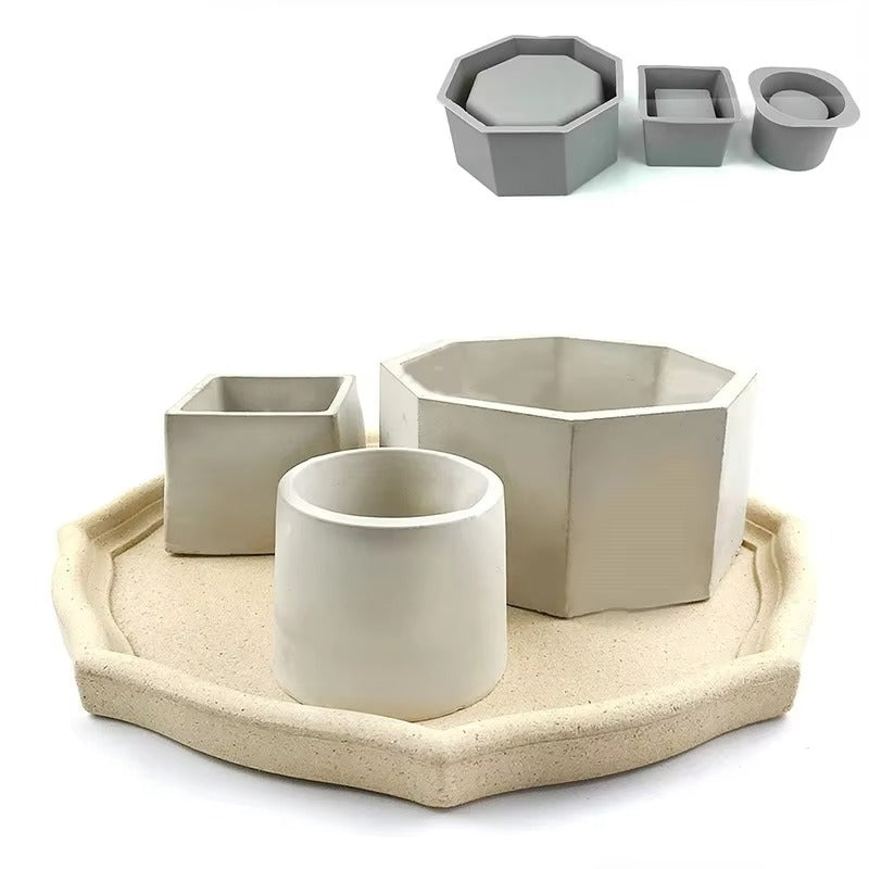 Flower Pot Silicone Mold For Diy Jewelry Storage Box Concrete Cement Making Mold Mirror Crystal Epoxy Clay Mold Home Decoration