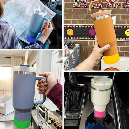 12PC 7.5cm Silicone Cup Boot Bottom Anti-slip Protective Sleeve Cover For Stanley 40oz Tumbler Thermos Cup 30oz Water Bottle